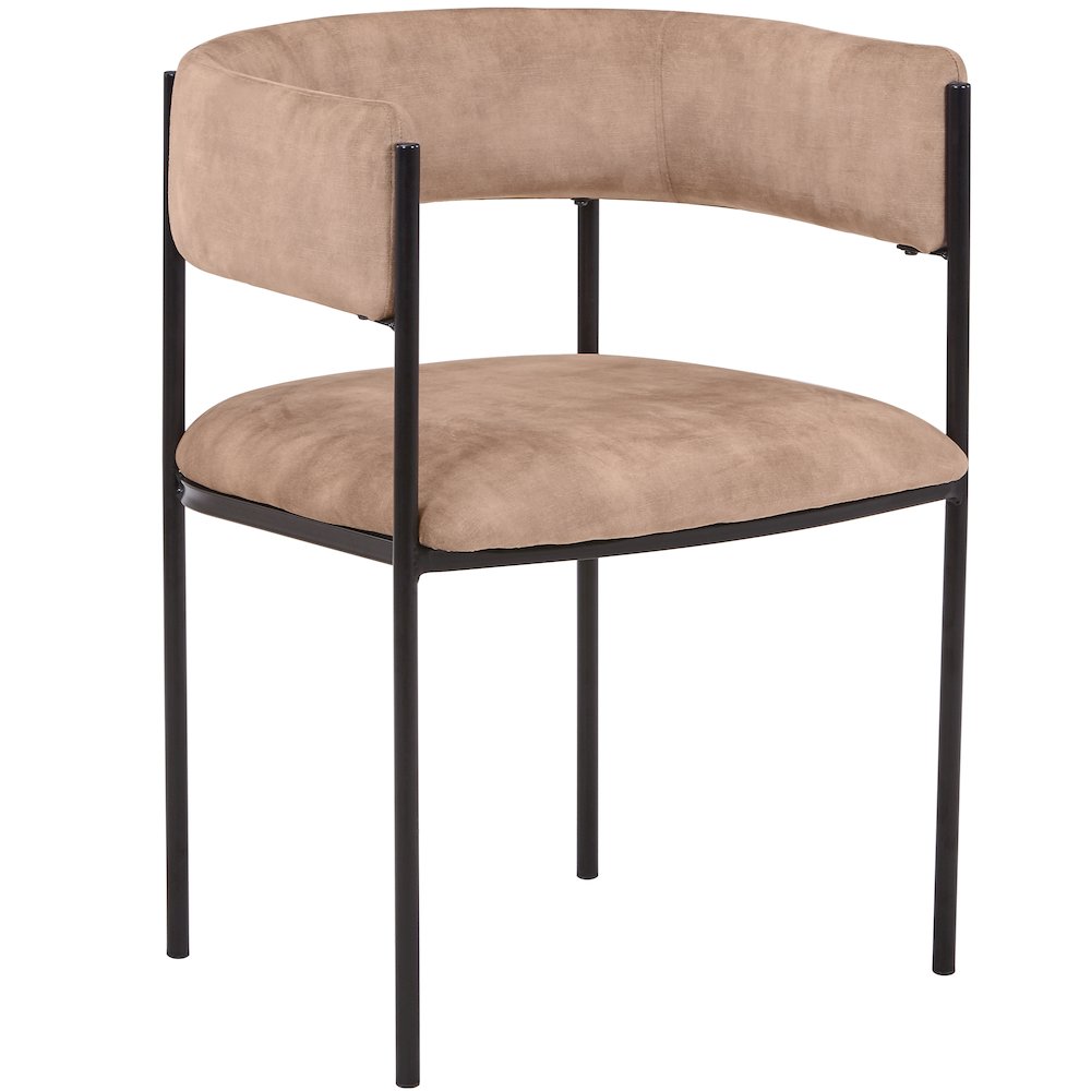 Cyril Collection Modern Chair in Light Brown Velvet. Picture 11