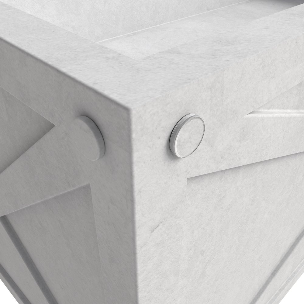 Bonsai Series Rectangle Poly Stone Planter in White 14.6 x 13 30 Long. Picture 6