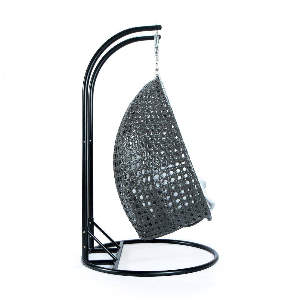 Charcoal Wicker Hanging 2 person Egg Swing Chair. Picture 4