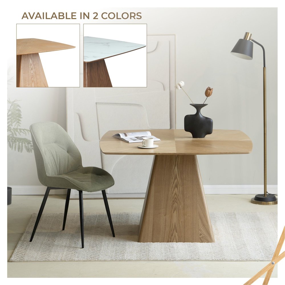 Zephry Collection Modern Dining Wooden Square Dining Table in Natural Wood. Picture 7