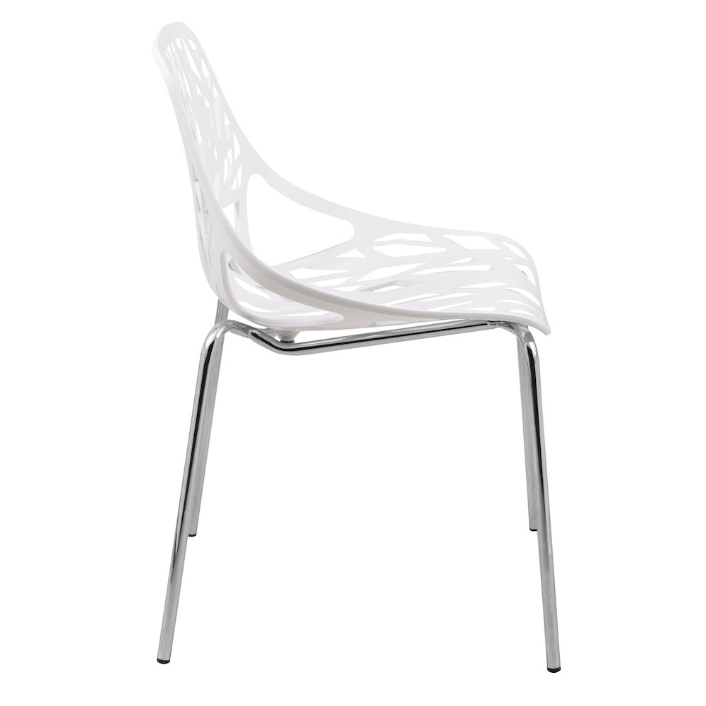 Modern Asbury Dining Chair w/ Chromed Legs. Picture 4