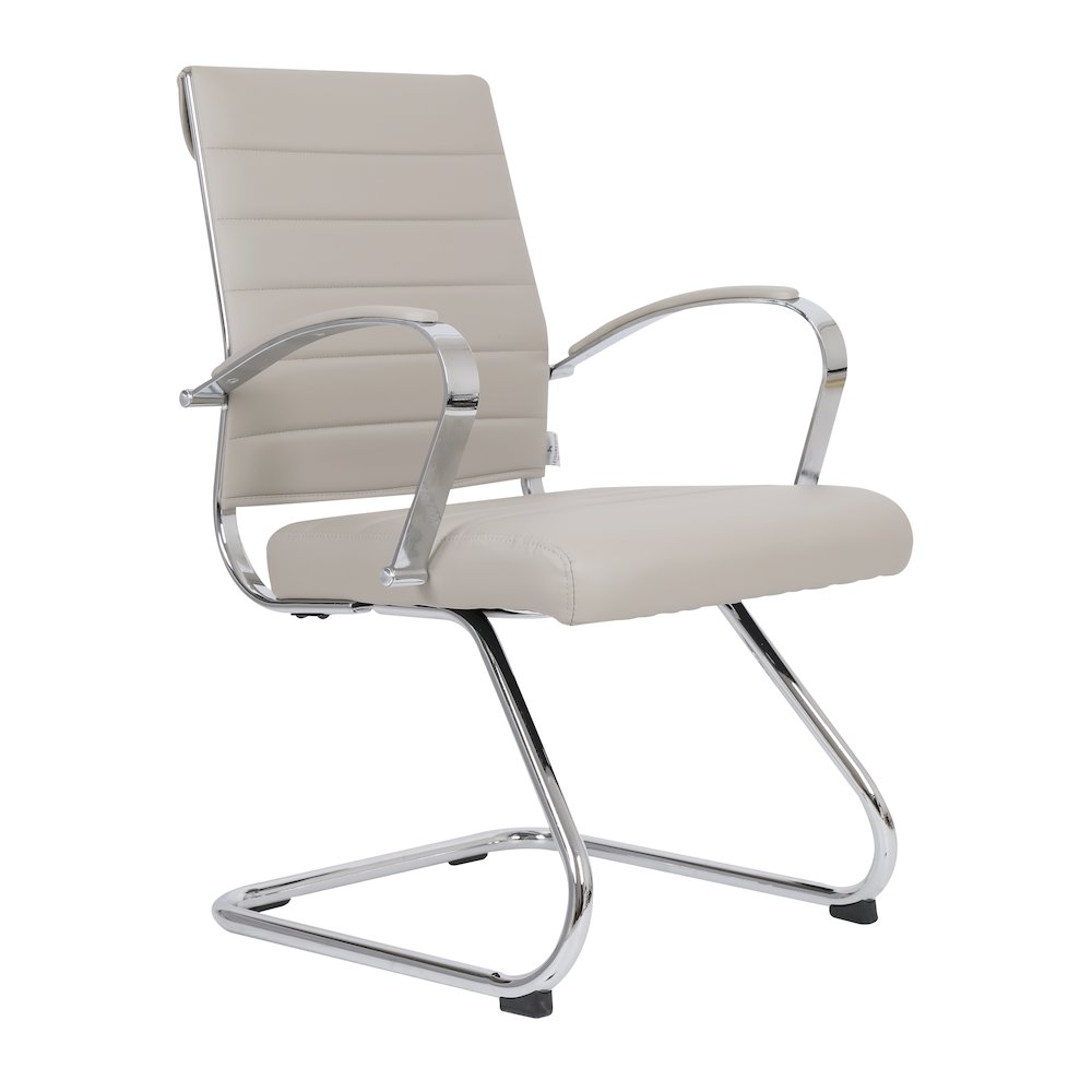 Benmar Home Leather Guest Office Chair in Tan. Picture 10