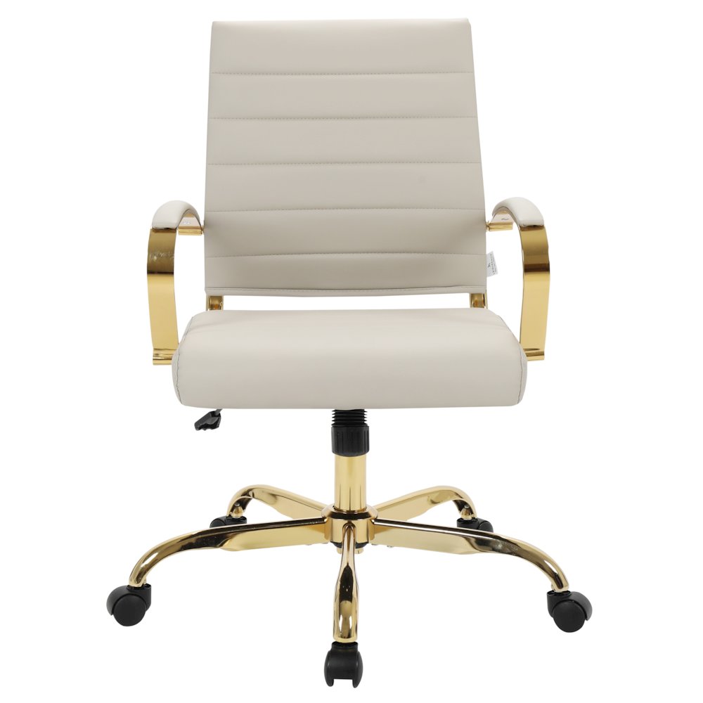 Benmar Home Leather Office Chair With Gold Frame. Picture 6