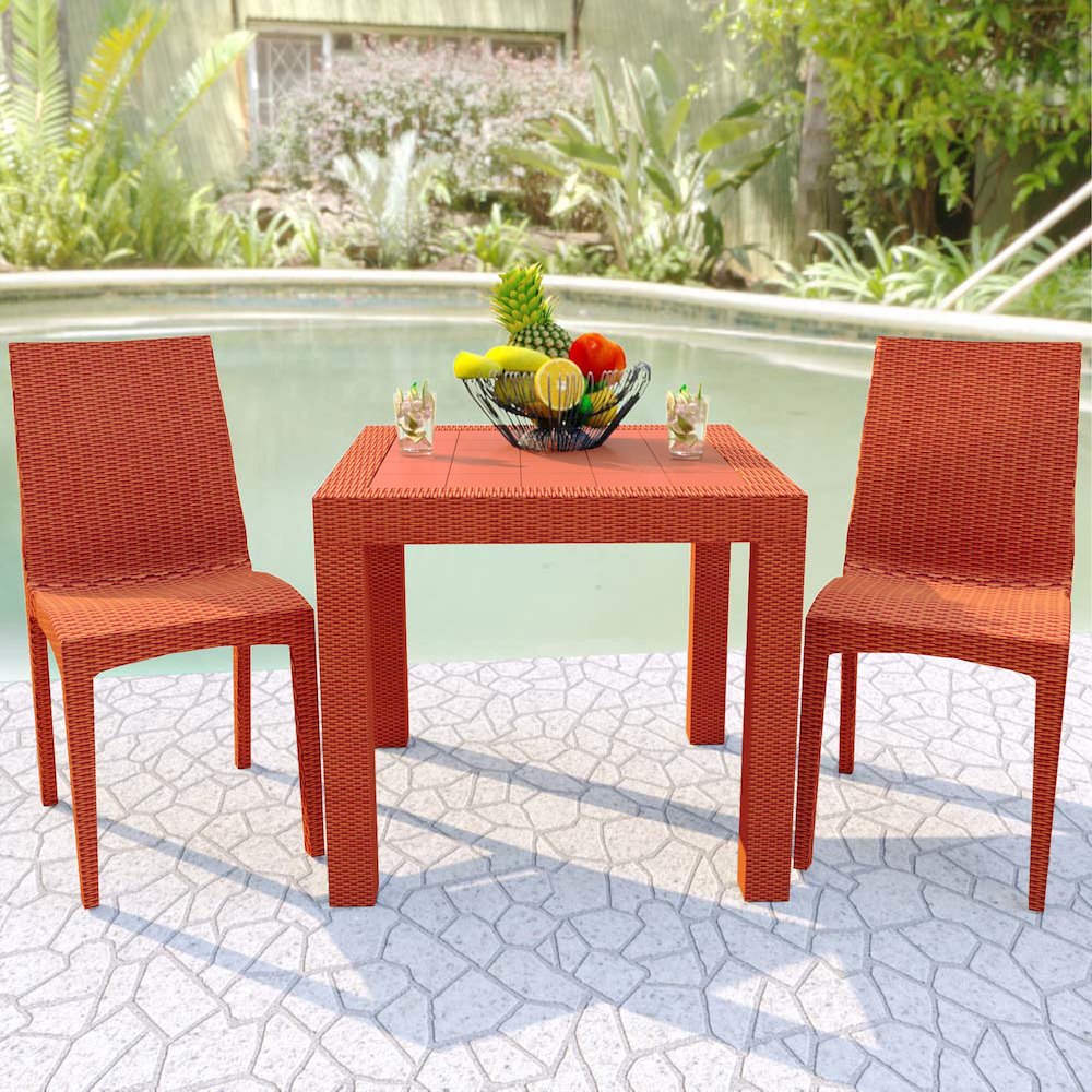 Weave Mace Indoor/Outdoor Dining Chair (Armless), Set of 2. Picture 2