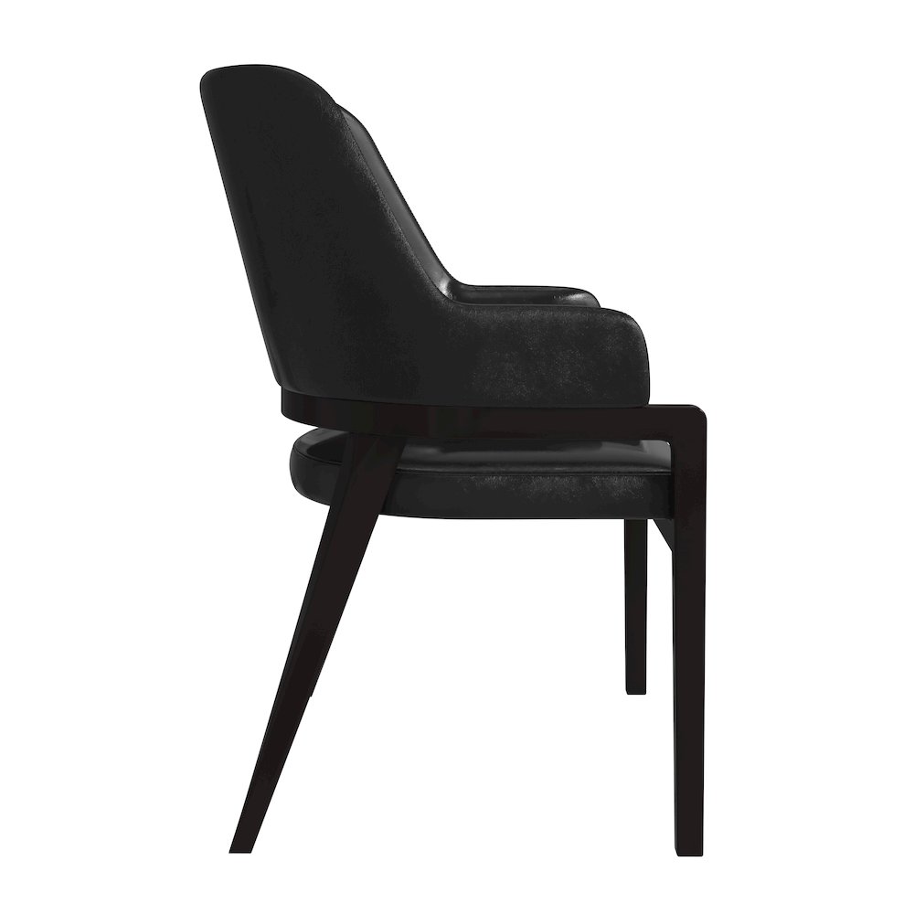 Ethora Collection Modern Wooden Dining Chair in Black. Picture 5