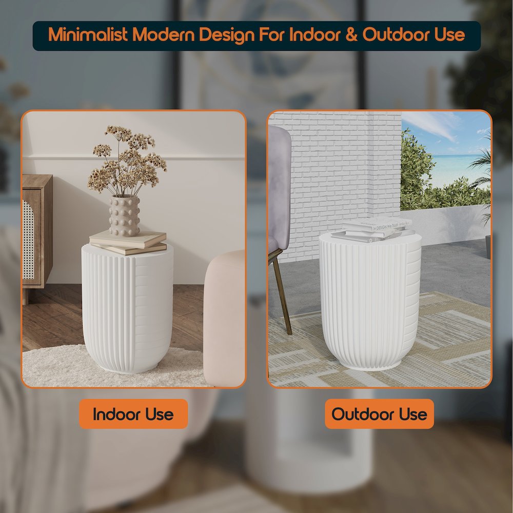 Modern Side End Table Trove Series In White. Picture 8