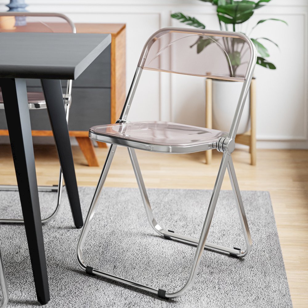 Lawrence Acrylic Folding Chair With Metal Frame. Picture 9