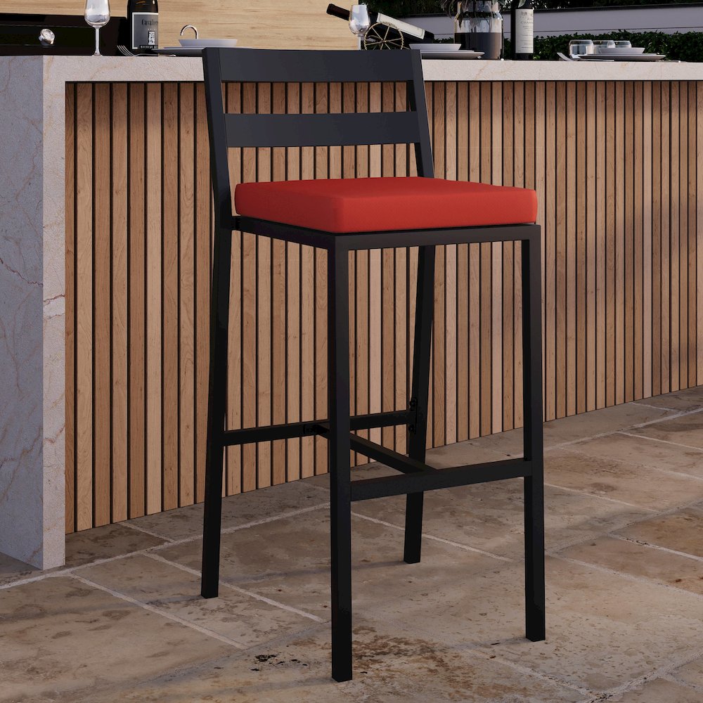 Chelsea Collection Modern Aluminum Outdoor Bar Chair Set of 4. Picture 10