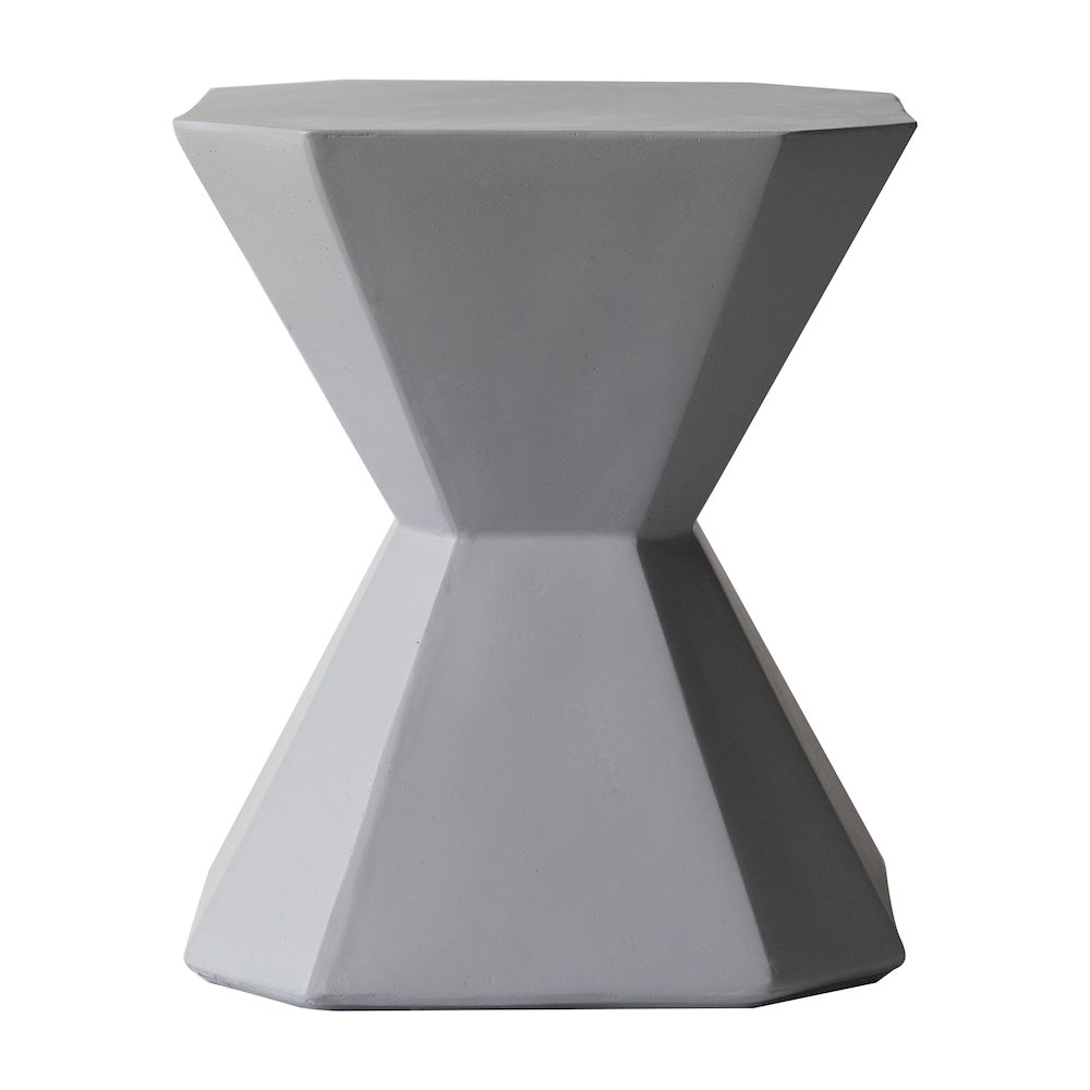 Azure Collection Fiberglass Outdoor Side Table in Grey. Picture 10