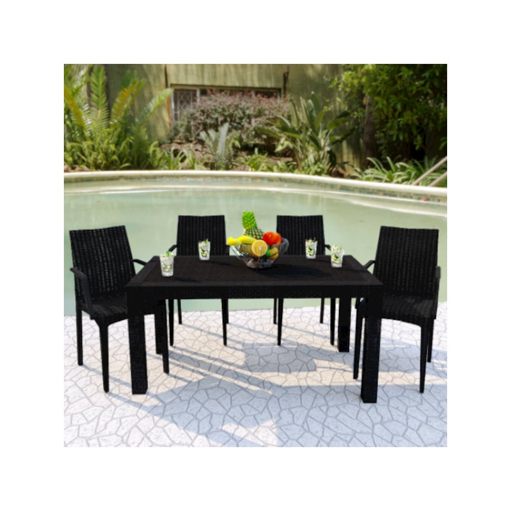 Mace Weave Design Outdoor Dining Table. Picture 2