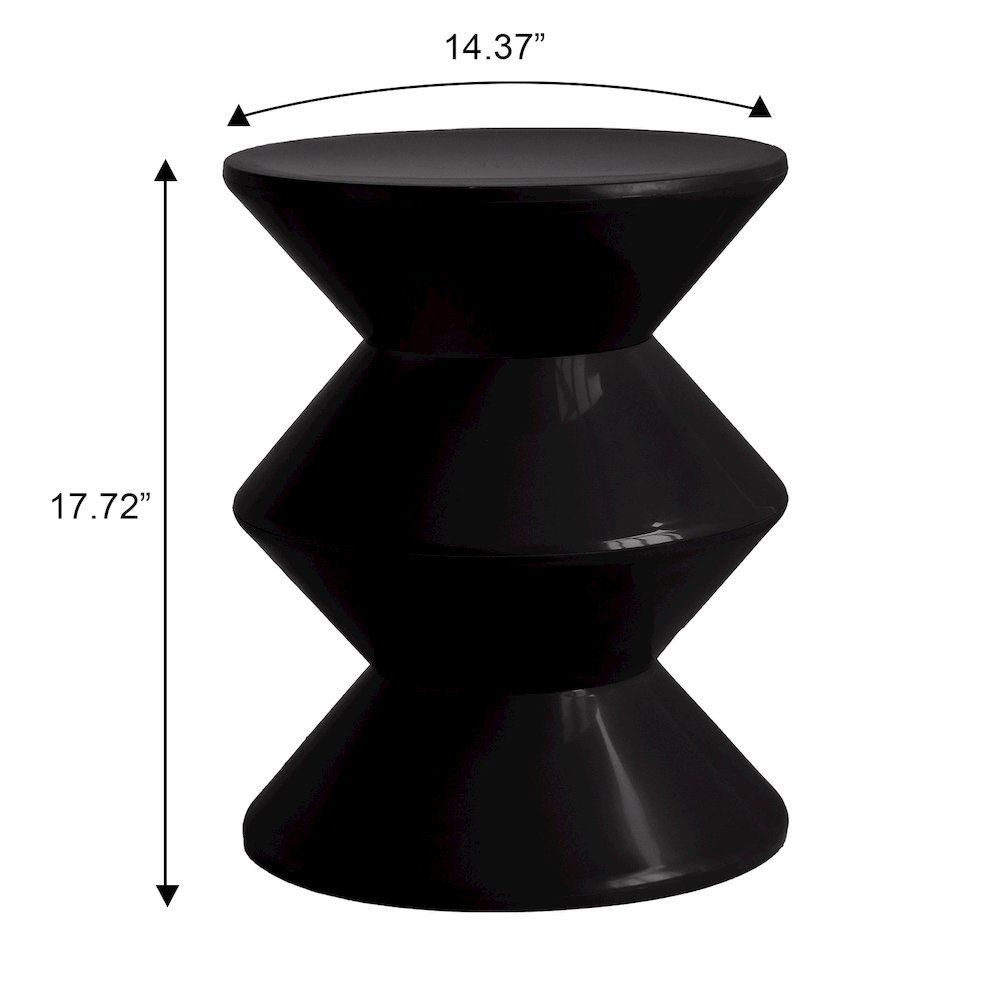 Aura Modern Plastic Side End Table, Indoor/Outdoor Use, Black. Picture 12