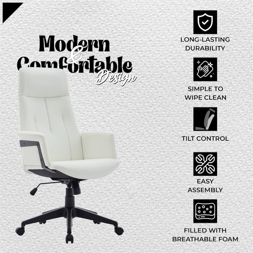 Inifini Collection Modern Office Chair In White. Picture 7