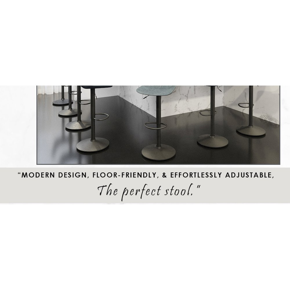 Tilbury Modern Adjustable Bar Stool in Peacock Blue. Picture 3