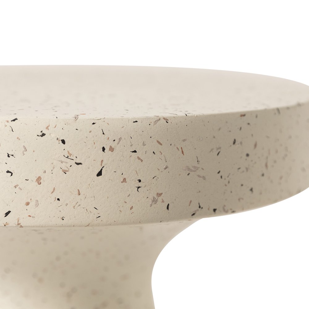 Modern Side End Table Wisp Series In Terrazzo White. Picture 12