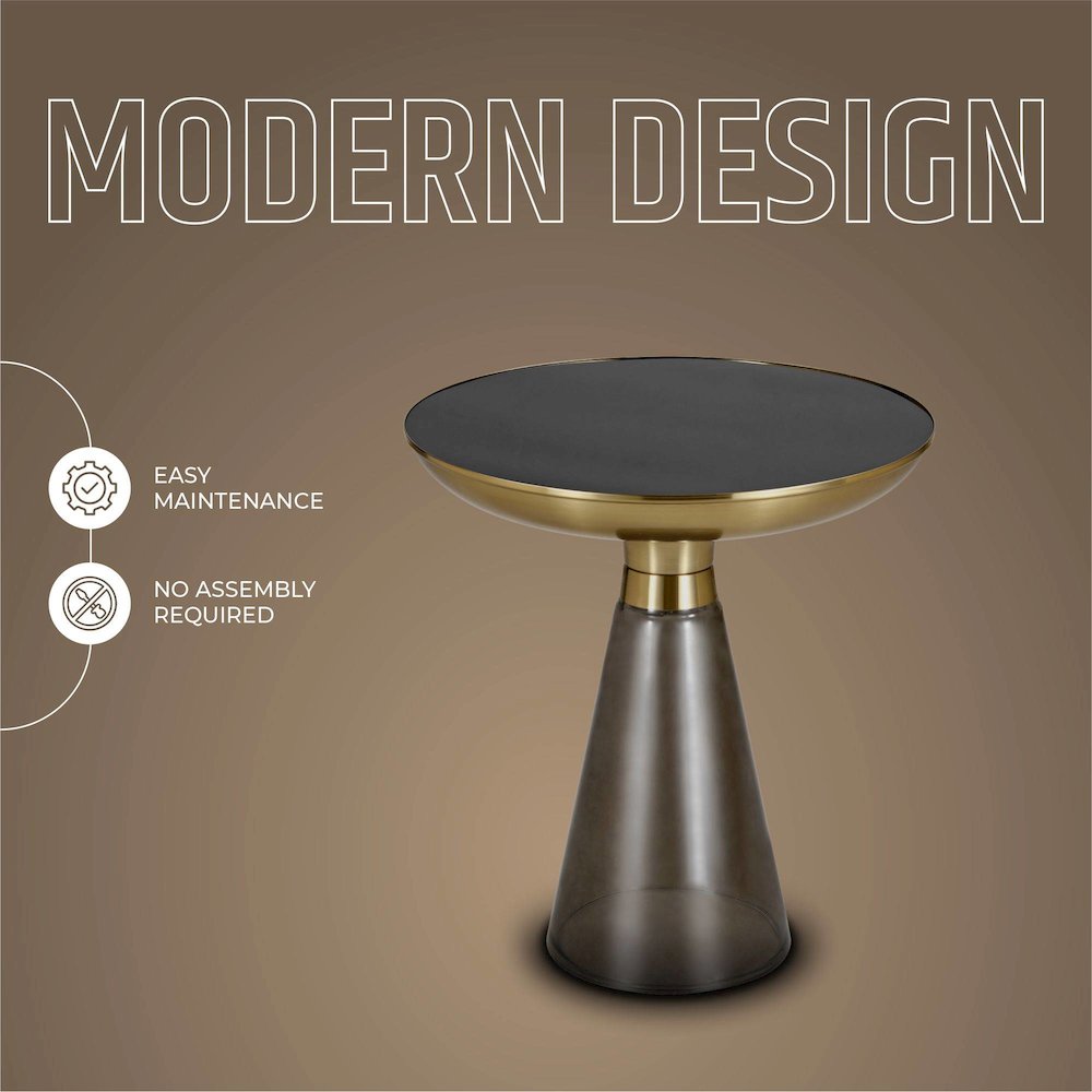 Hyalus Collection Glass Side table in Smoke. Picture 3