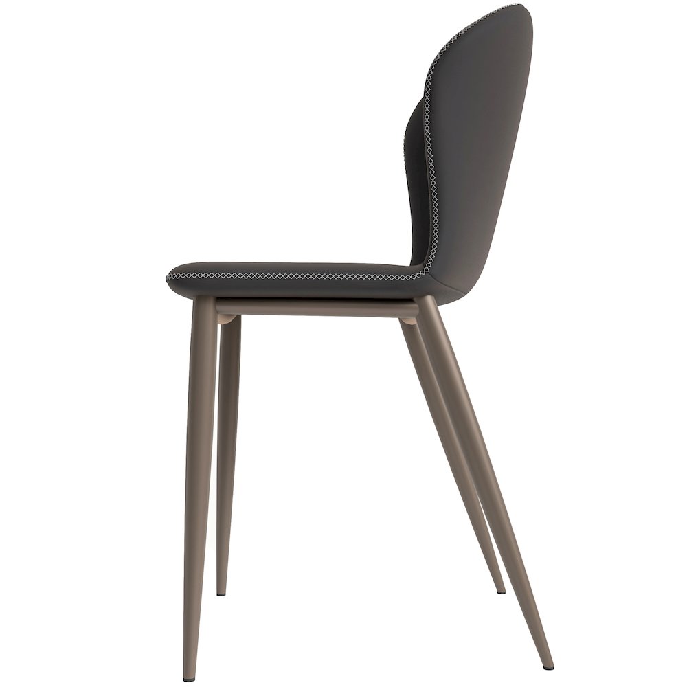 Mosaic Collection Modern Dining Chair in Charcoal Fabric - Set of 2. Picture 4