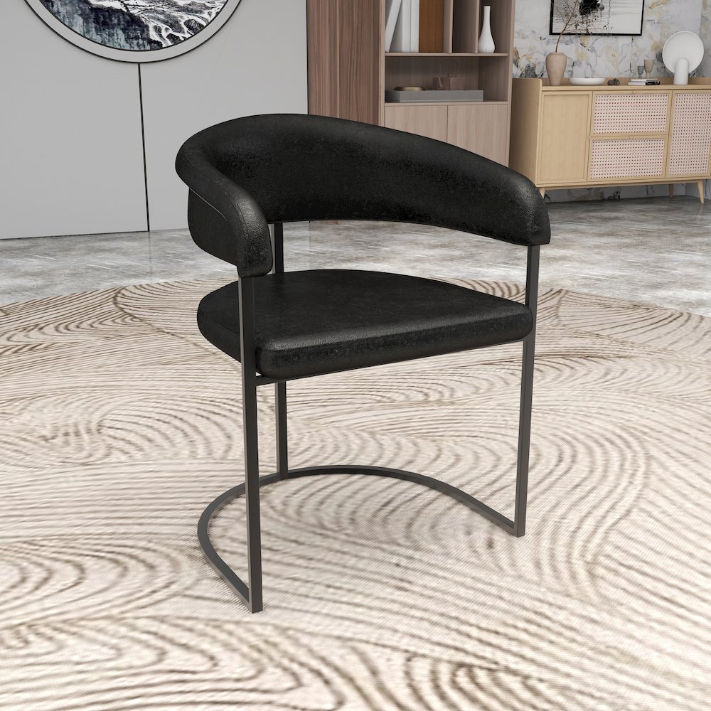 Aero Collection Modern Dining Chair in Charcoal Set of 4. Picture 2