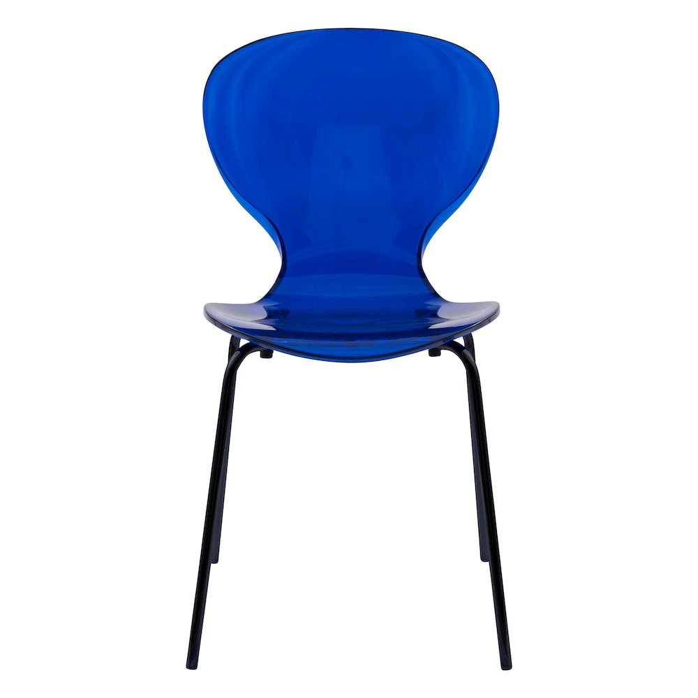 Modern Oyster Transparent Side Chair in Black Base set of 2. Picture 15