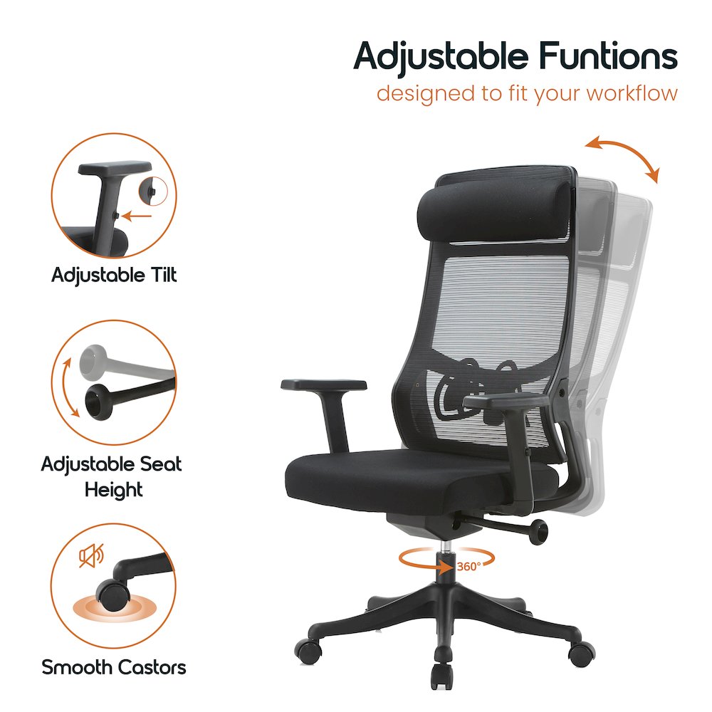 Office Dale Series Office Task Chair In Black. Picture 19