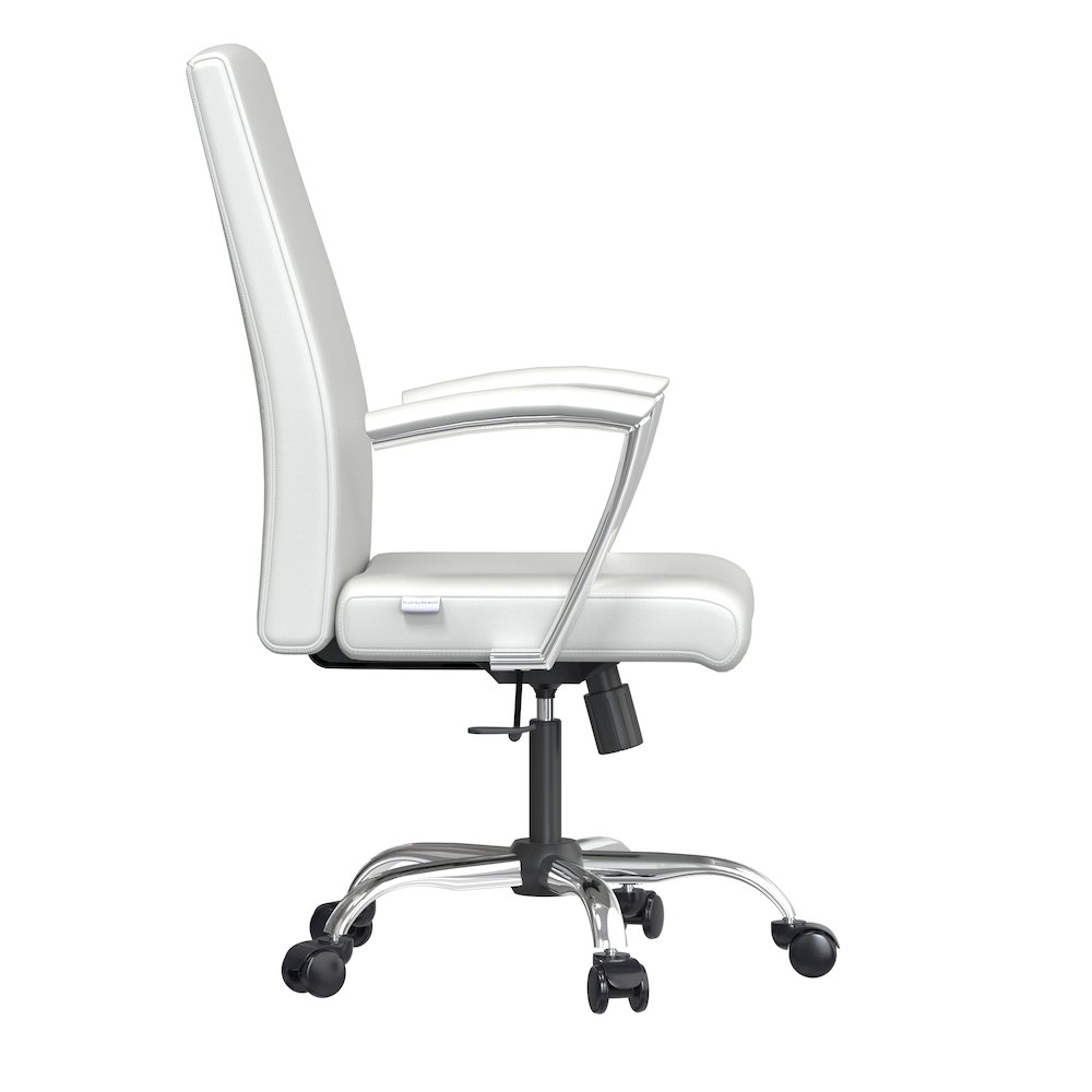 Evander Series Office Chair in White Leather. Picture 4