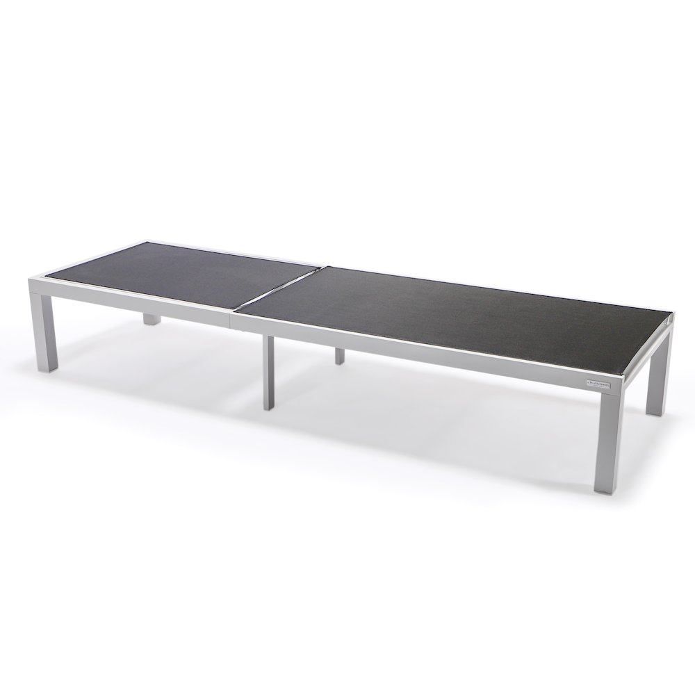 Marlin Patio Chaise Lounge Chair With White Aluminum Frame. Picture 1