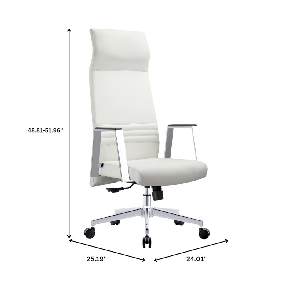 Aleen High-Back Office Chair in White. Picture 14