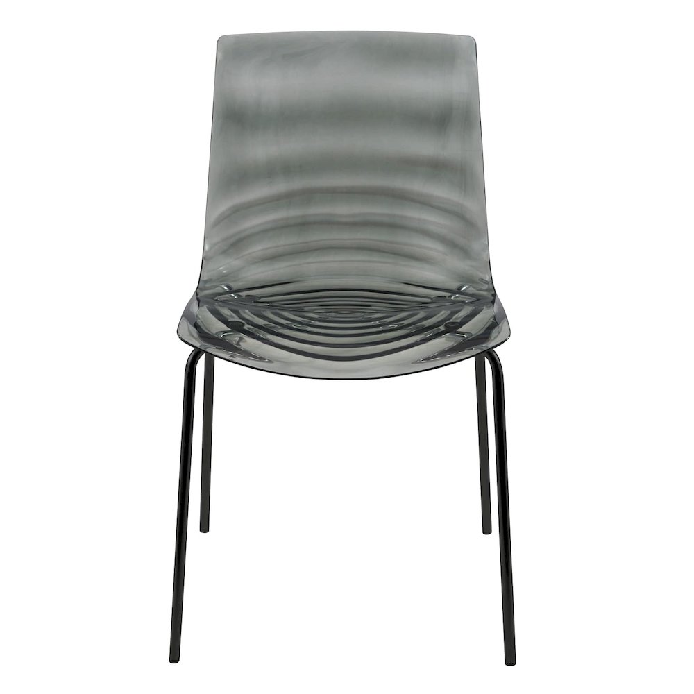 Astor Water Ripple Design Dining Chair in Black Base Trans BlackSeat. Picture 16