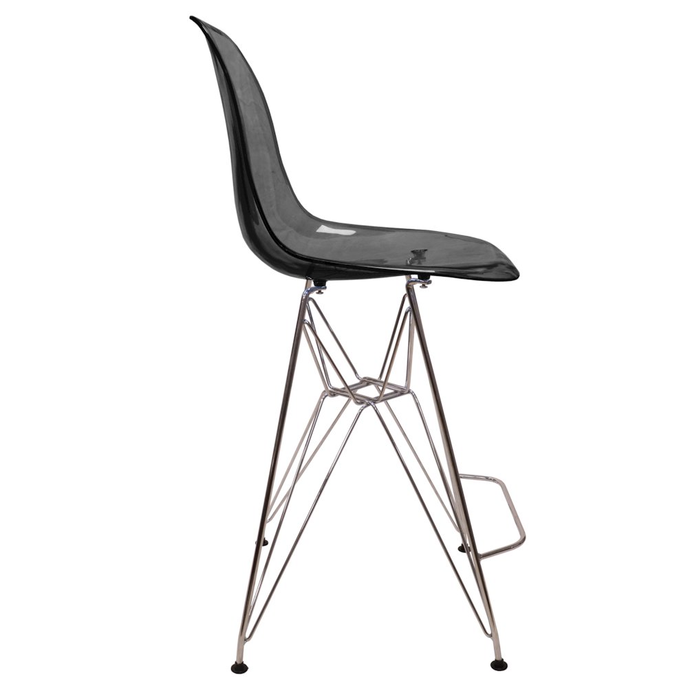 Cresco Modern Acrylic Barstool in Transparent Black. Picture 3