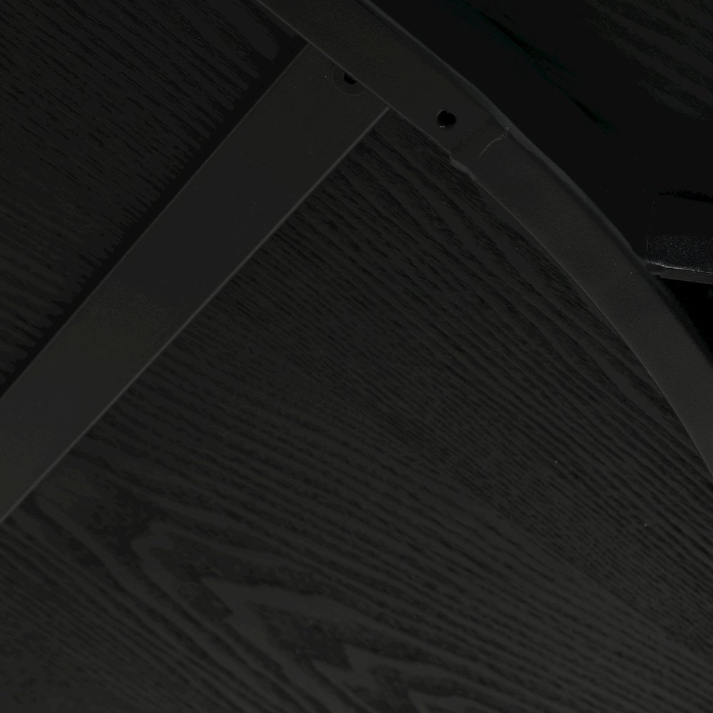 Tule Modern 83" Oval Dining Table with MDF Top and Black Steel Legs in Black. Picture 13