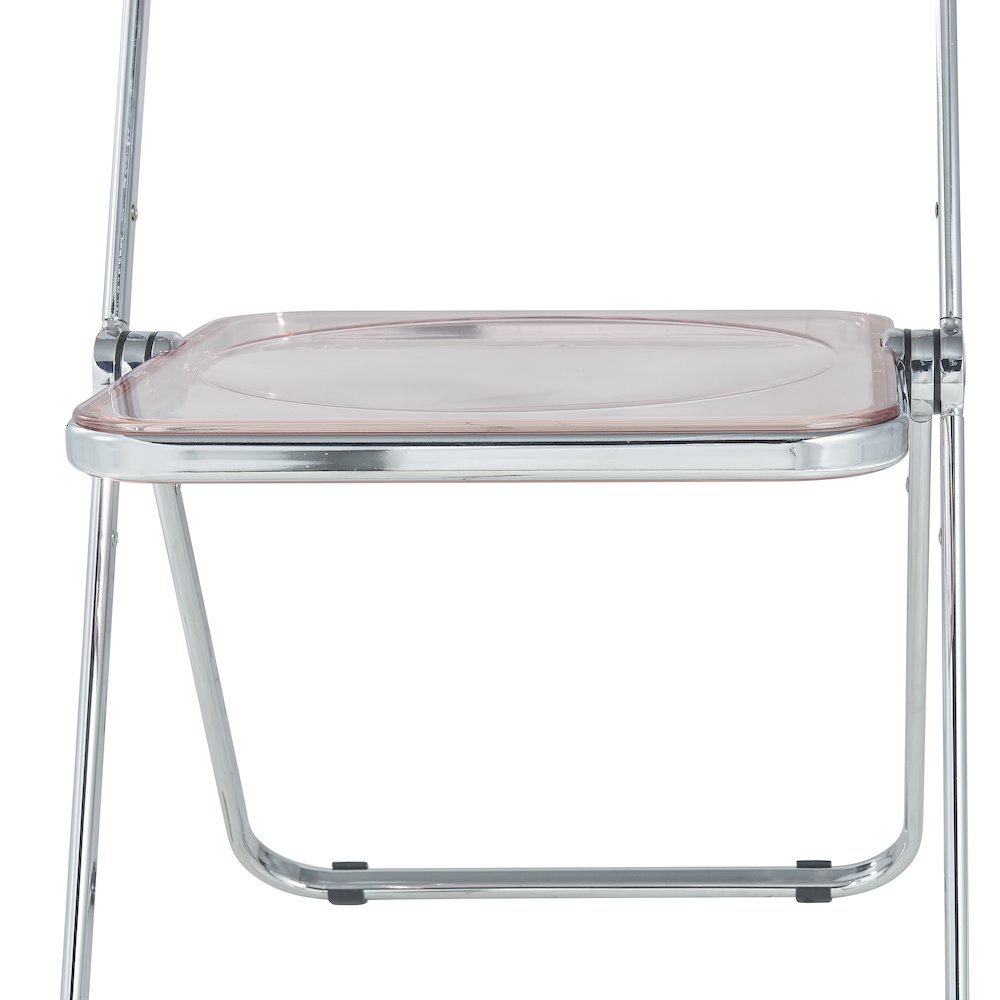 Lawrence Acrylic Folding Chair With Metal Frame, Set of 2. Picture 16