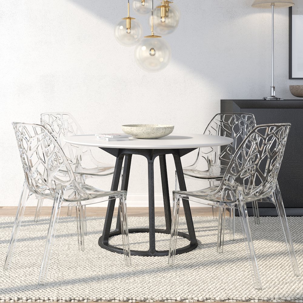 Cornelia Modern Spring Cut-Out Tree Design Stackable Dining Chair. Picture 2