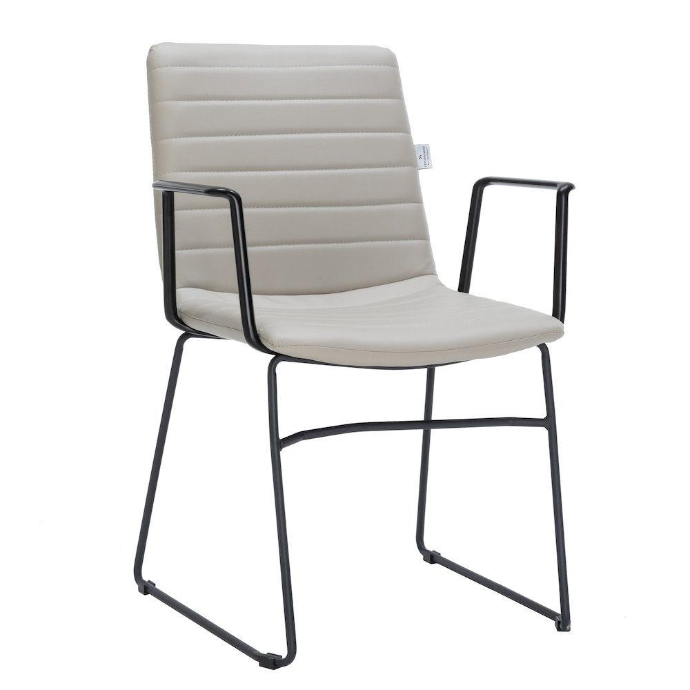 Zylar Series Office Guest Arm Chair in Tan Leather. Picture 3