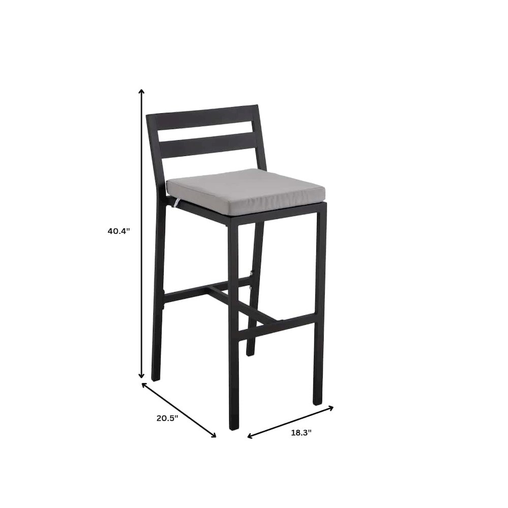 Chelsea Collection Modern Aluminum Outdoor Bar Chair Set of 2. Picture 1