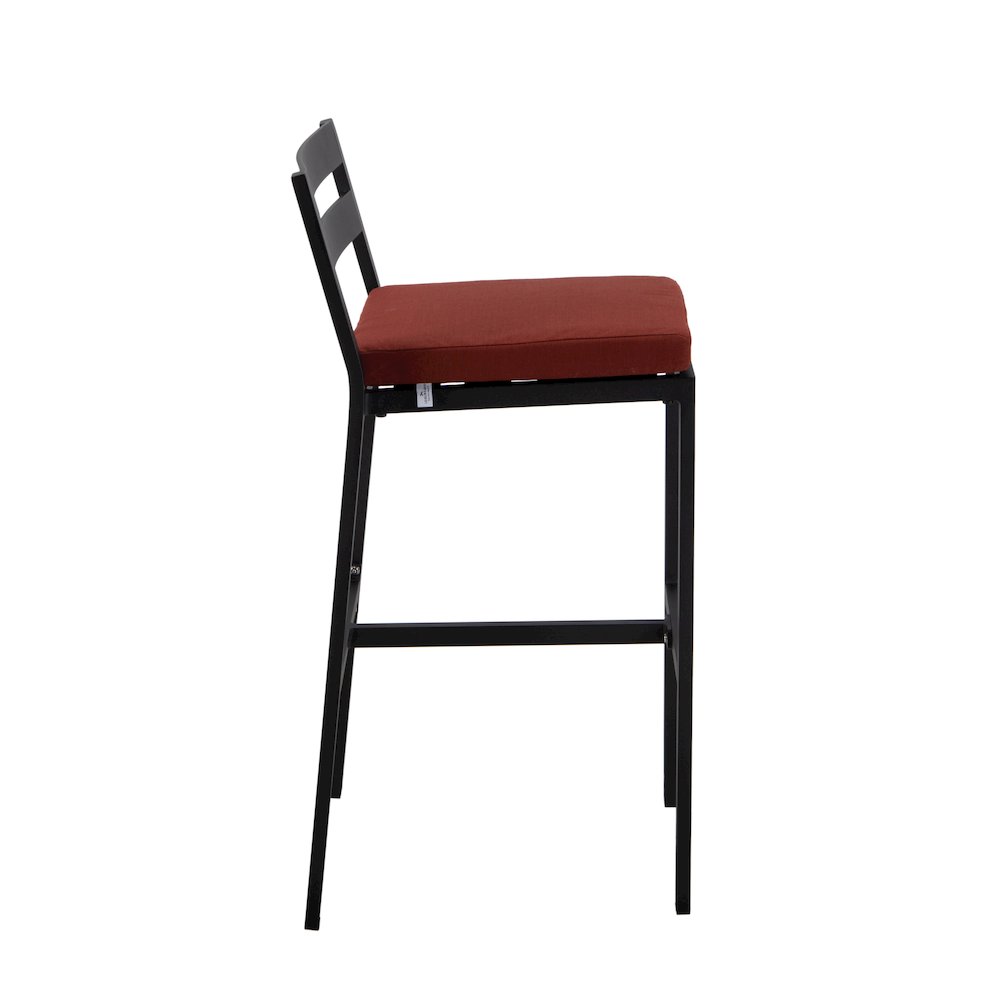 Chelsea Collection Modern Aluminum Outdoor Chair in black with Cherry Cushions. Picture 1