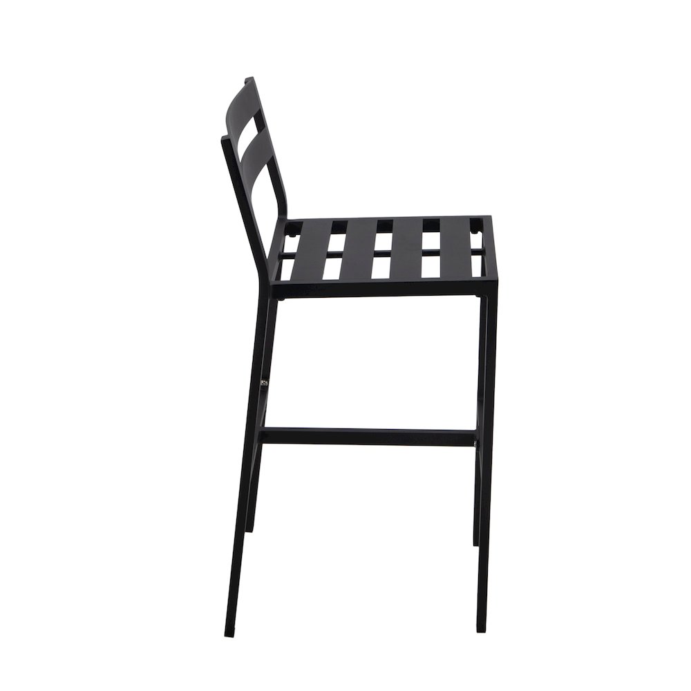 Chelsea Collection Modern Aluminum Outdoor Chair in black with Orange Cushions. Picture 25