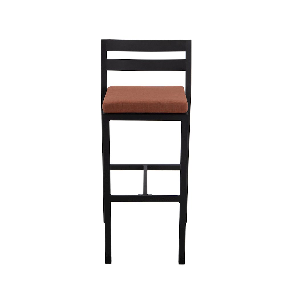 Chelsea Collection Modern Aluminum Outdoor Chair in black with Orange Cushions. Picture 22