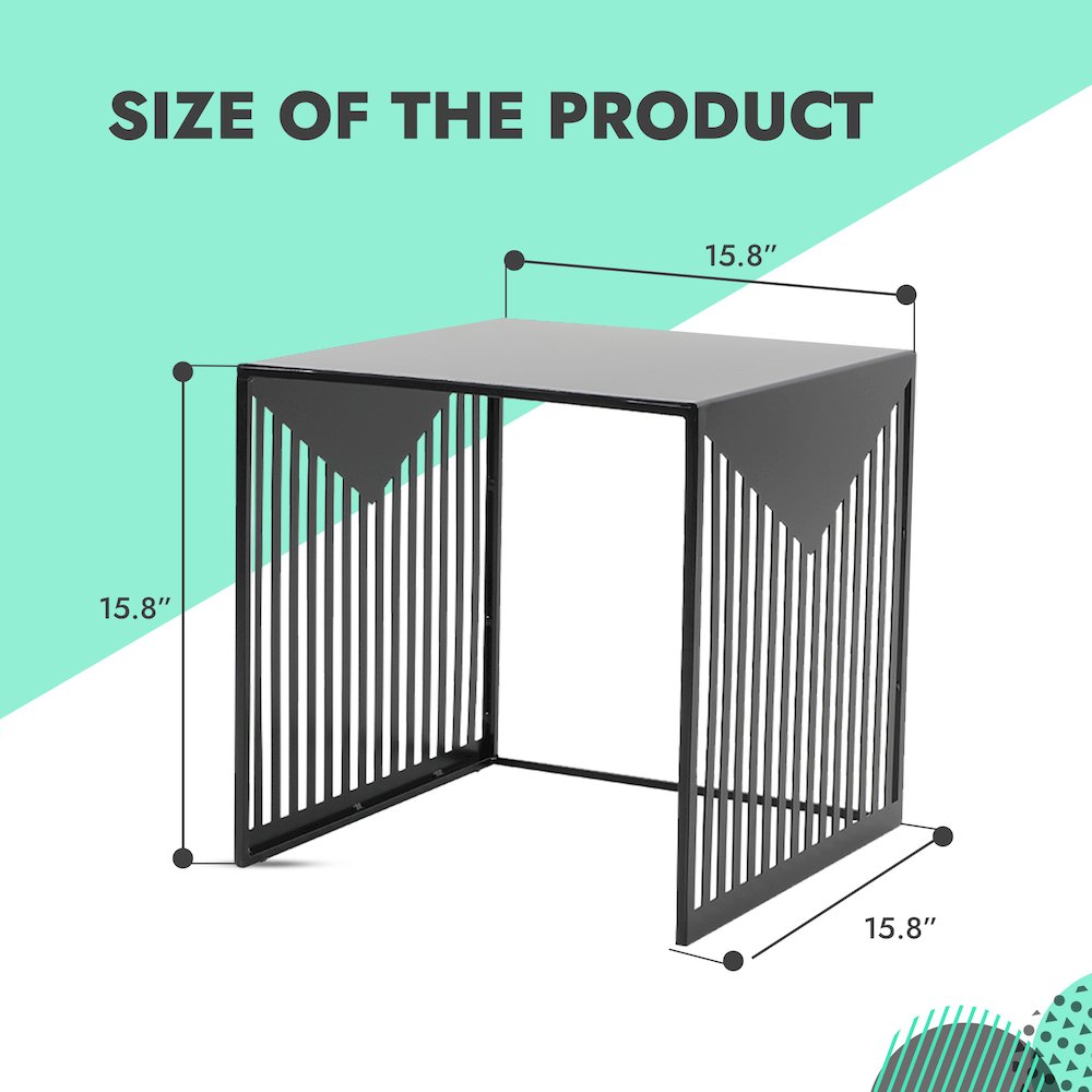 Cisco Modern Square Steel Side Table with Powder Coated Finish. Picture 8