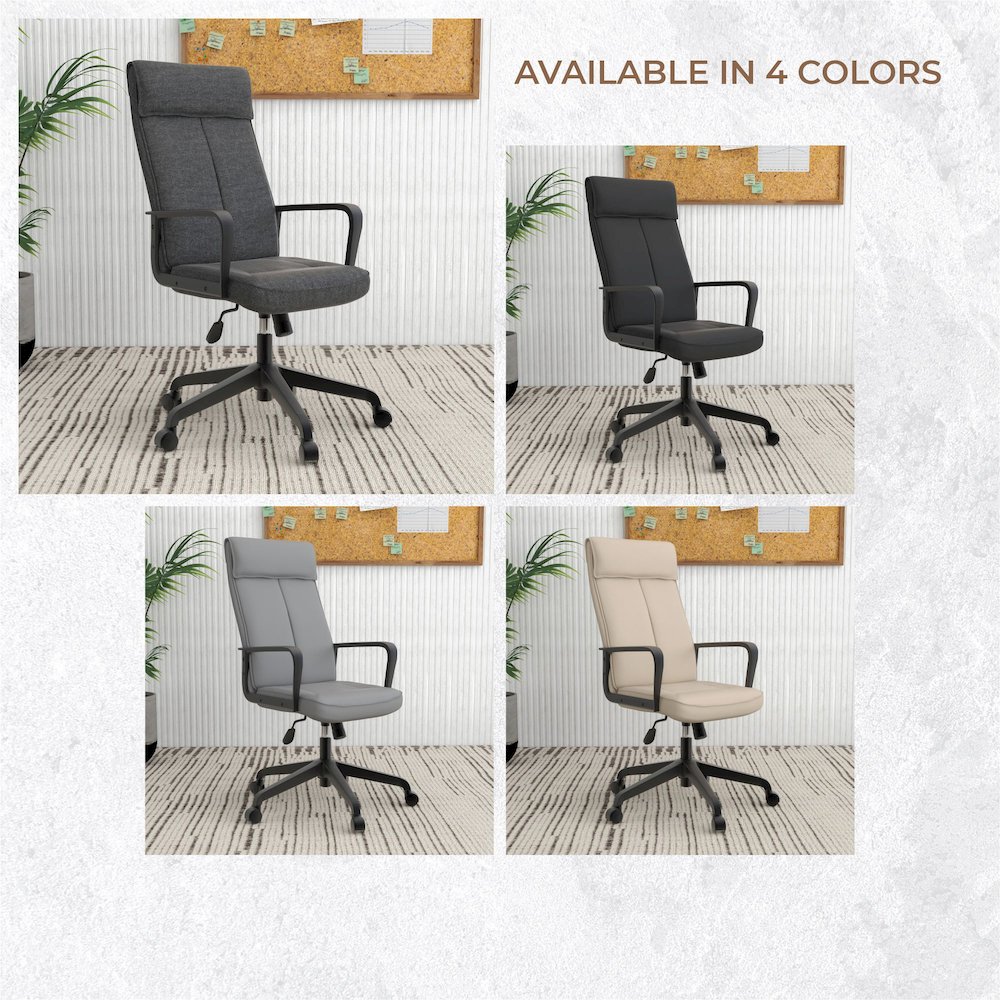 Aiaria Collection Modern Office Chair In Charcoal Fabric. Picture 5