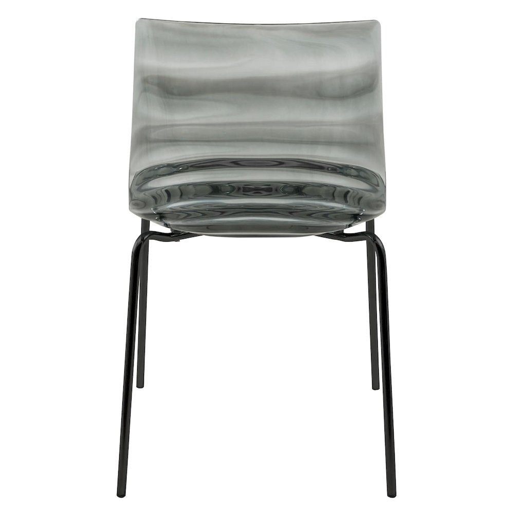 Astor Water Ripple Design Dining Chair in Black Base Trans Black Seat Set of 2. Picture 11