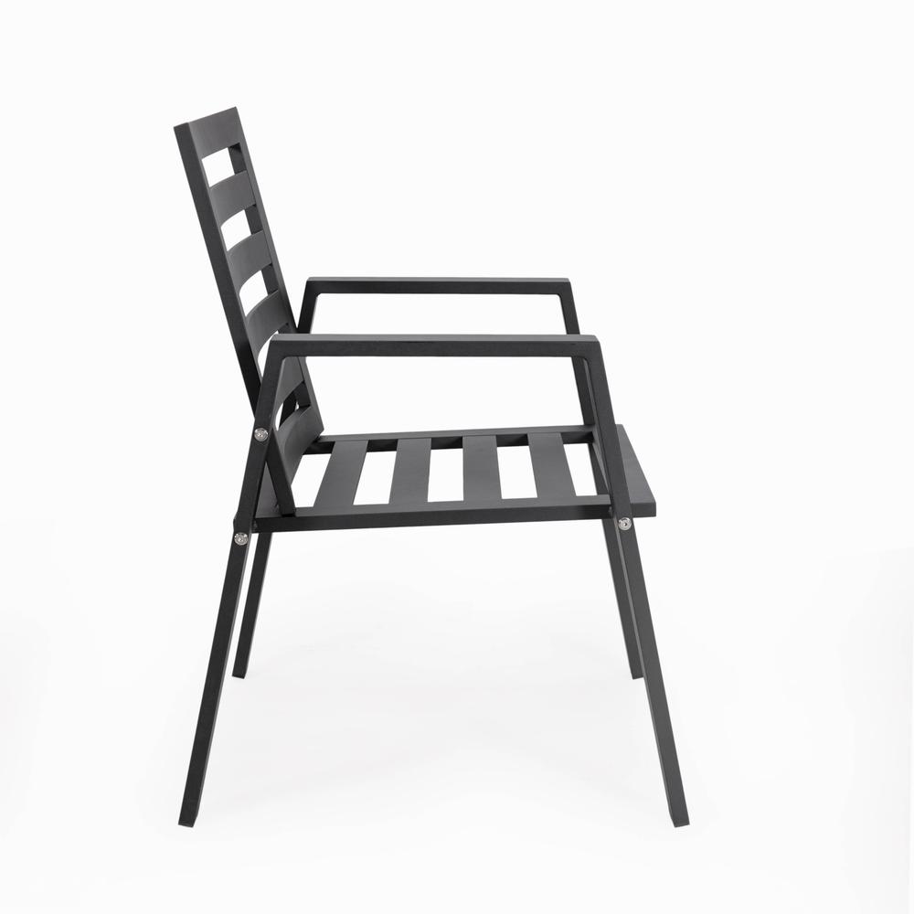 Patio Dining Armchair in Aluminum with Removable Cushions Set of 4. Picture 3