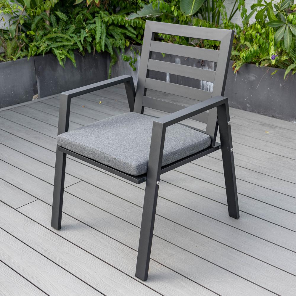 Patio Dining Armchair in Aluminum with Removable Cushions Set of 4. Picture 12