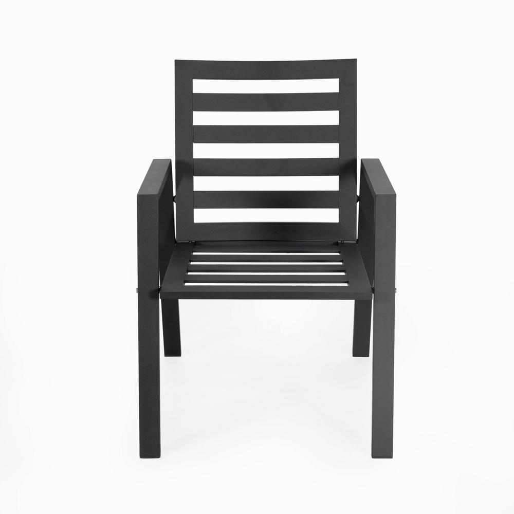 Patio Dining Armchair in Aluminum with Removable Cushions Set of 4. Picture 15