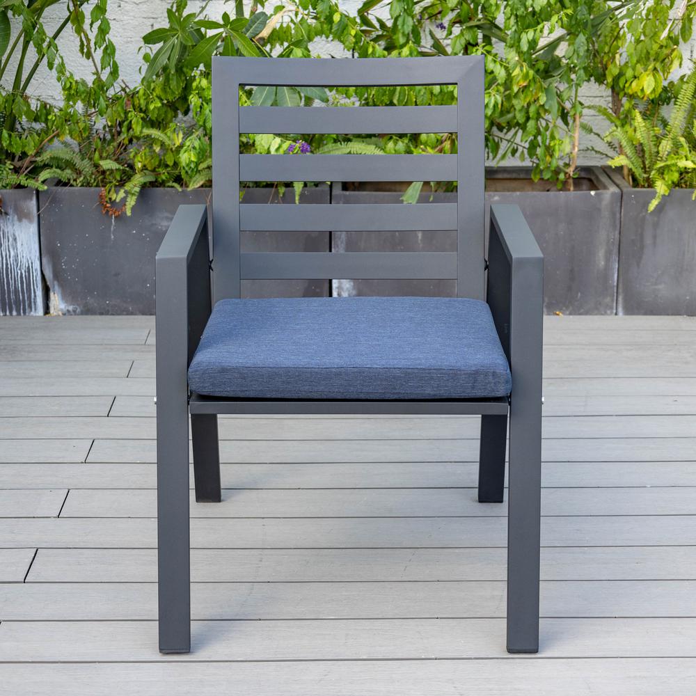 Patio Dining Armchair in Aluminum with Removable Cushions Set of 2. Picture 14