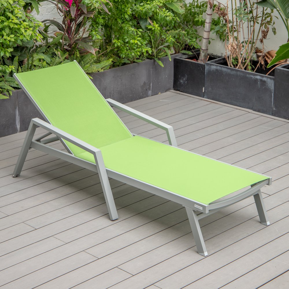 Marlin Modern Grey Aluminum Outdoor Patio Chaise Lounge Chair. Picture 20