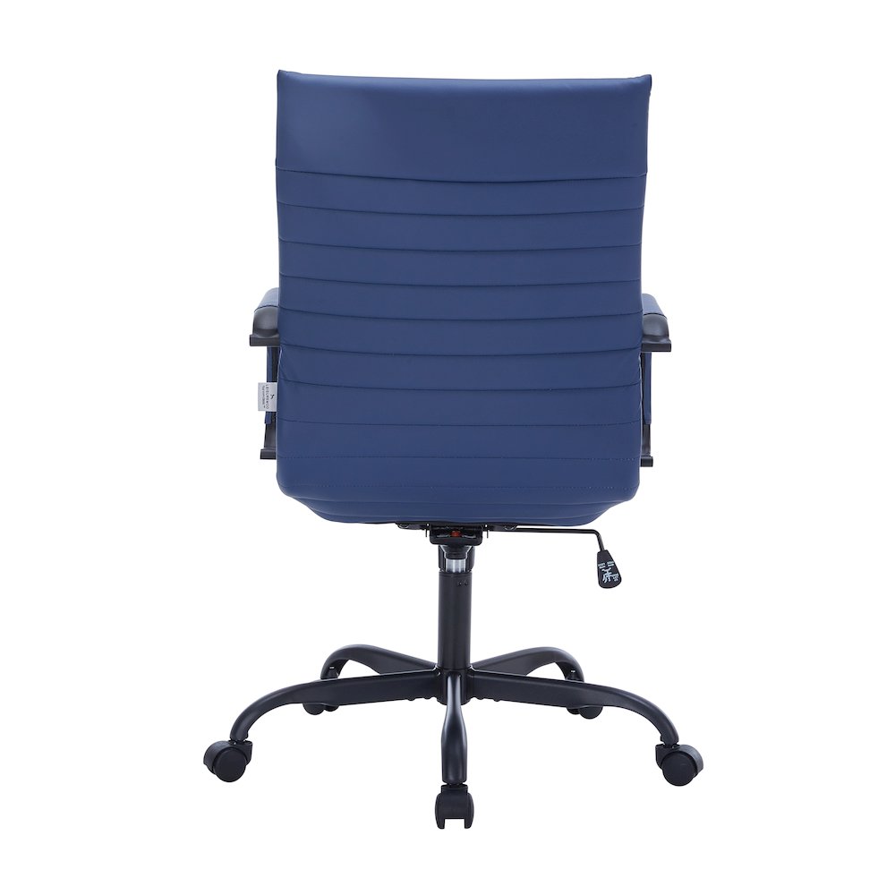 Harris Leather Office Chair in Blue With Black Frame. Picture 12