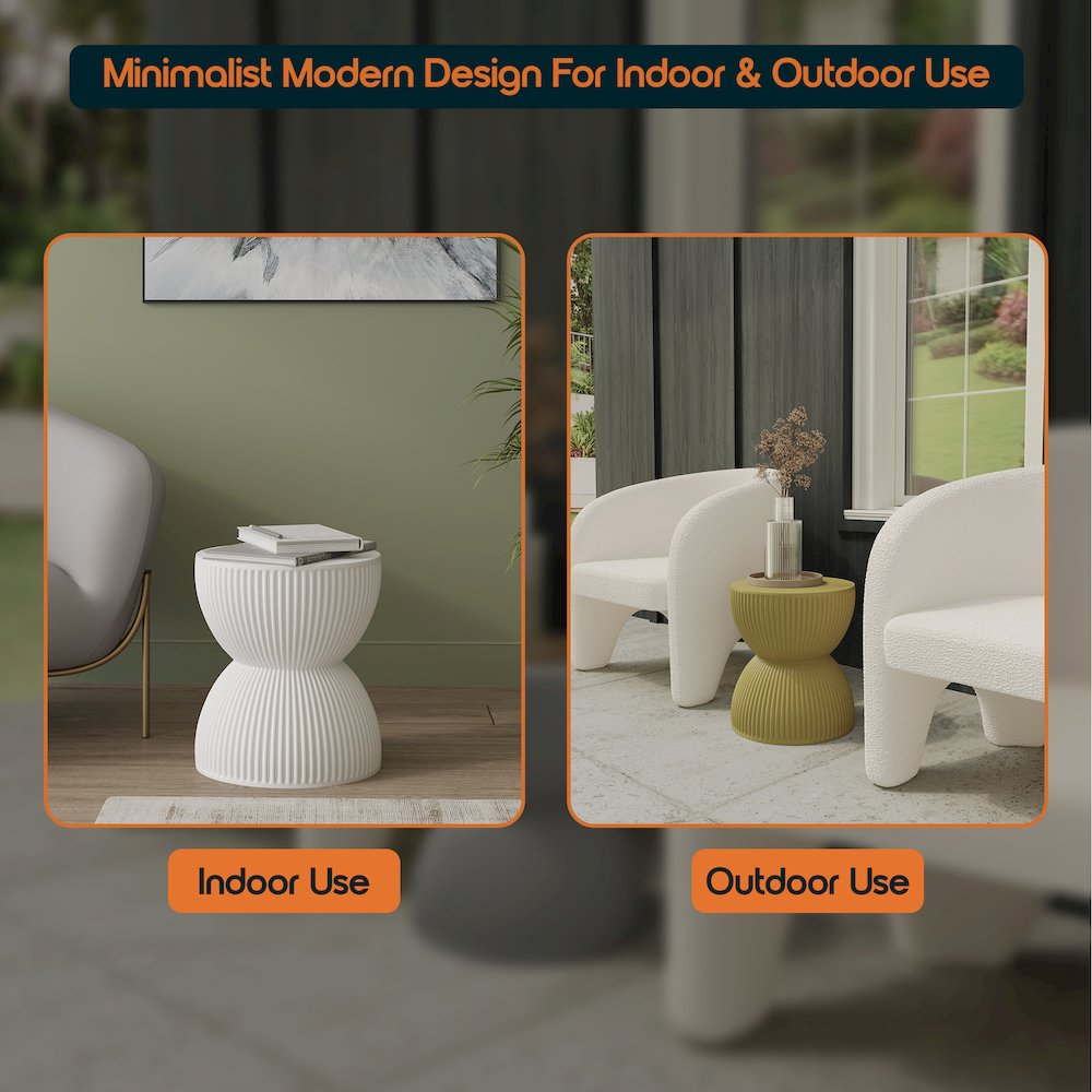 Modern Side End Table Spire Series In White. Picture 7