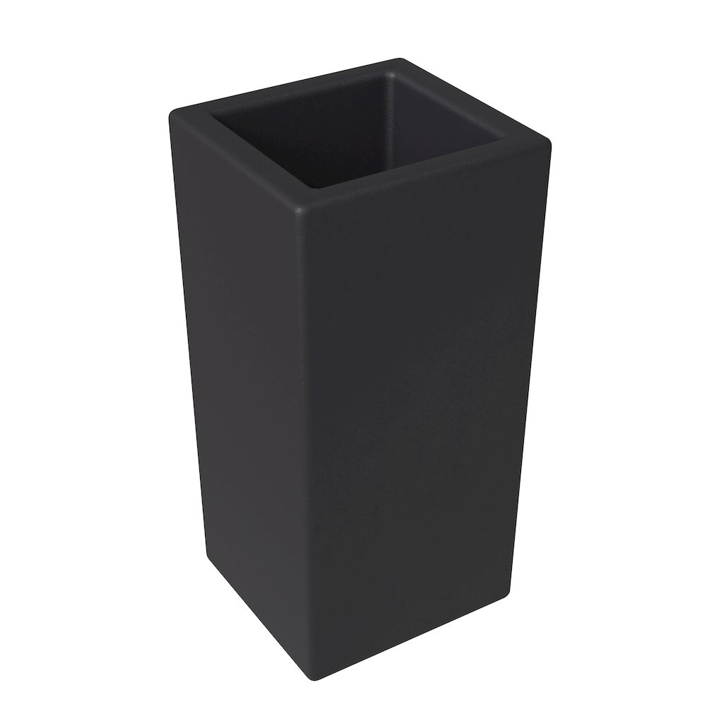 Terra Series Poly Stone Planter in Black 10.2" x 10.2" 23.6" High. Picture 9