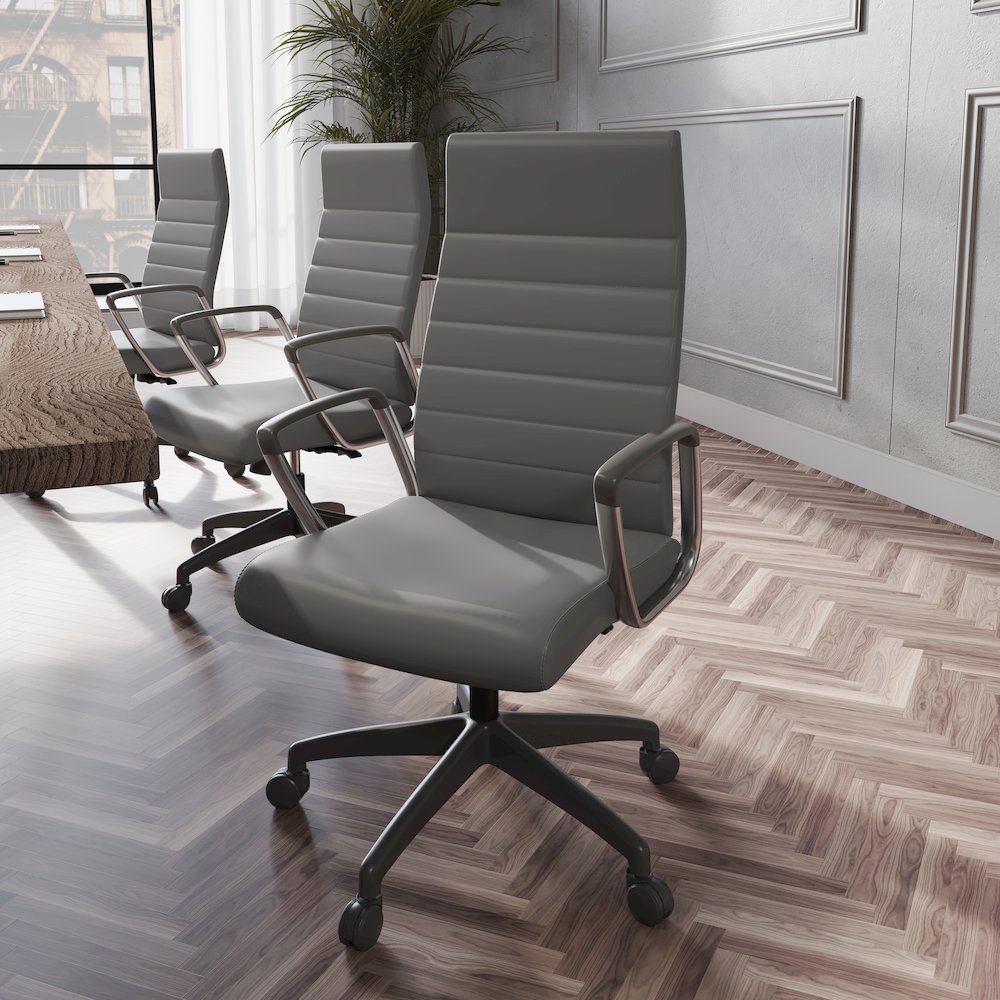 Hilton Modern High-Back Leather Office Chair. Picture 7