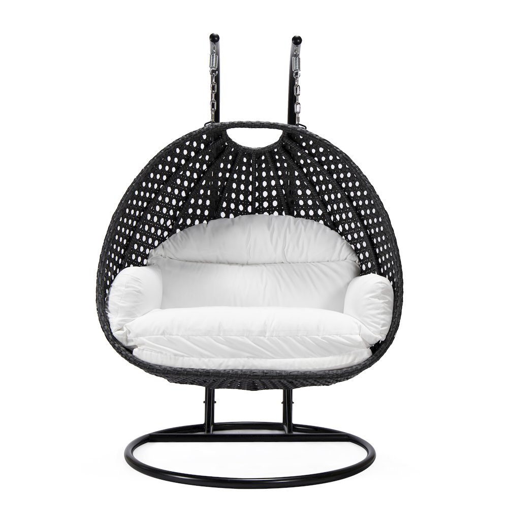 Mendoza Charcoal Wicker Hanging 2 person Egg Swing Chair. Picture 3