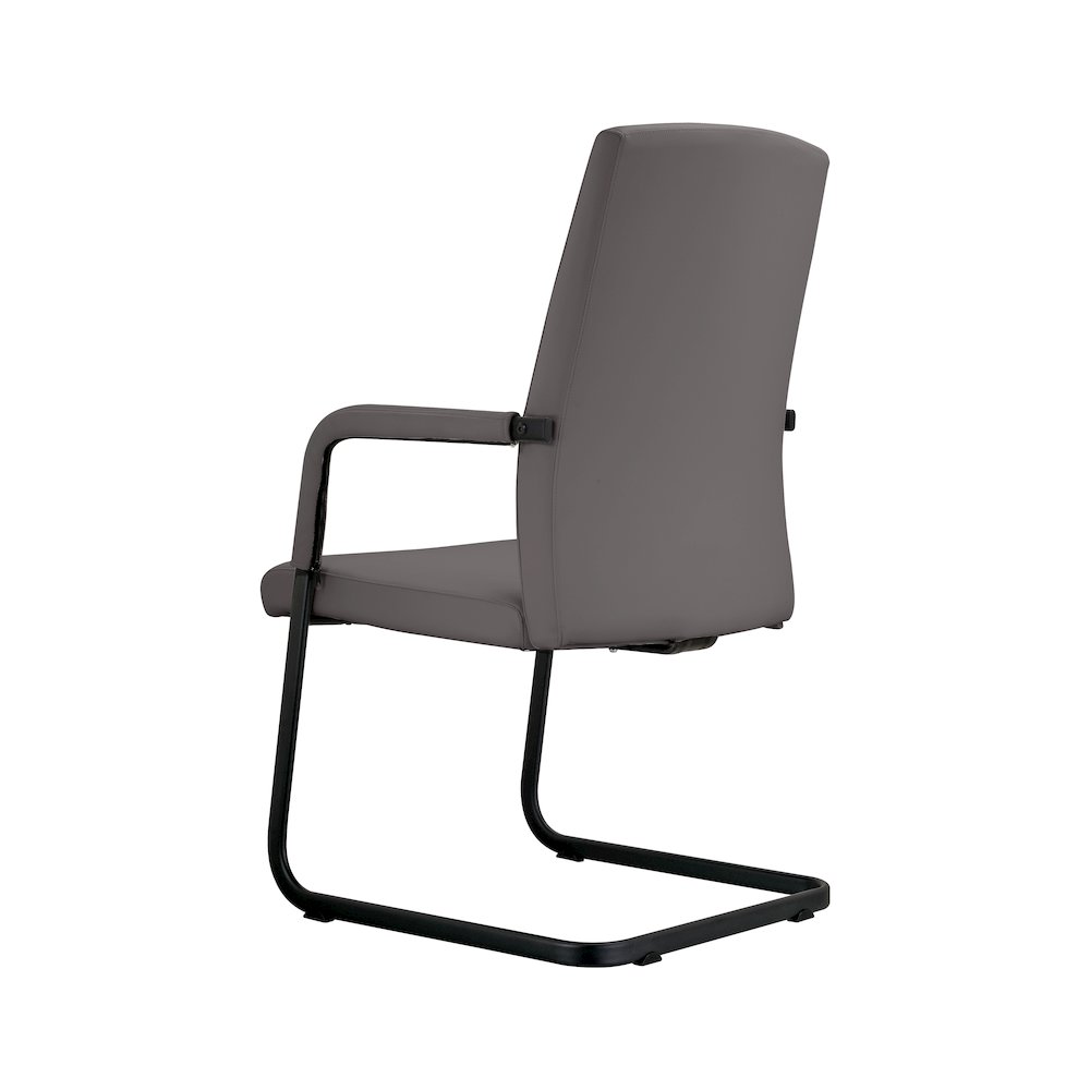 Evander Office Guest Chair in Grey Leather. Picture 7